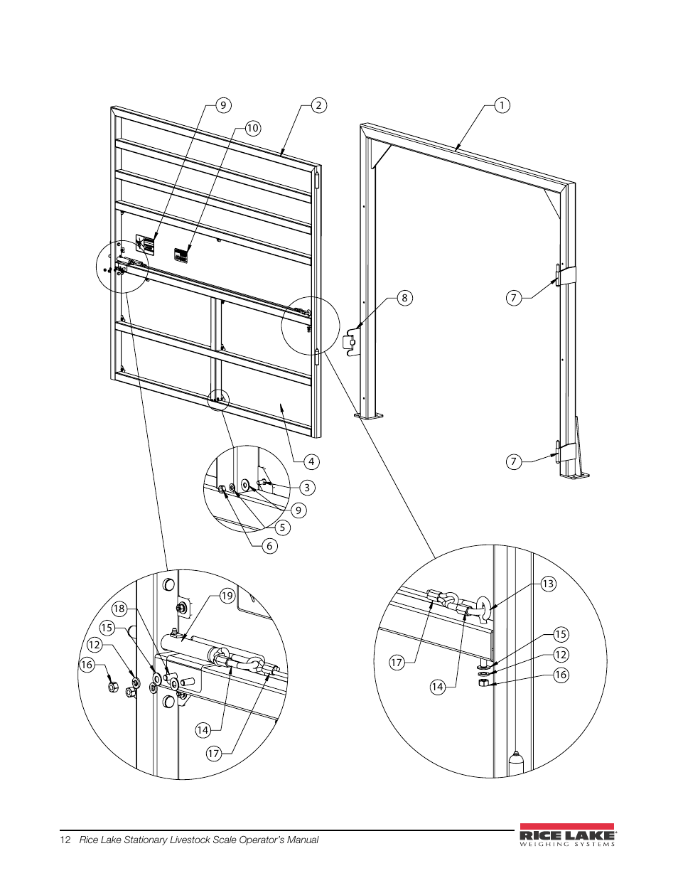 See figure 3-2), W/ gate, rh (see figure 3-2) | Rice Lake Mechanical Stationary Animal Scale - MAS-LM User Manual | Page 16 / 30