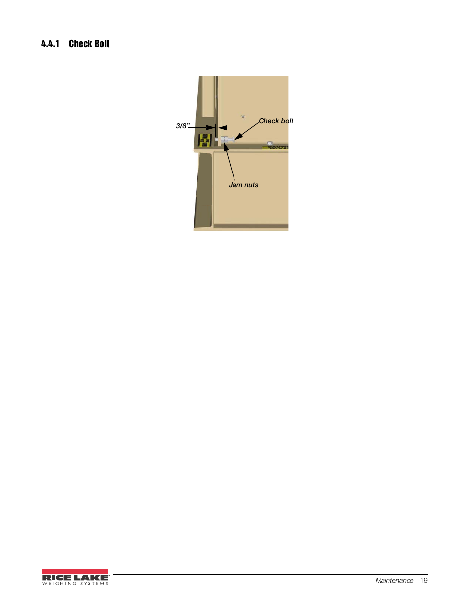 1 check bolt, Check bolt | Rice Lake Mechanical Stationary Animal Scale - MAS-LM User Manual | Page 23 / 30