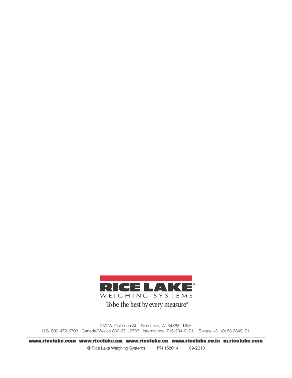 Rice Lake Mechanical Stationary Animal Scale - MAS-LM User Manual | Page 30 / 30