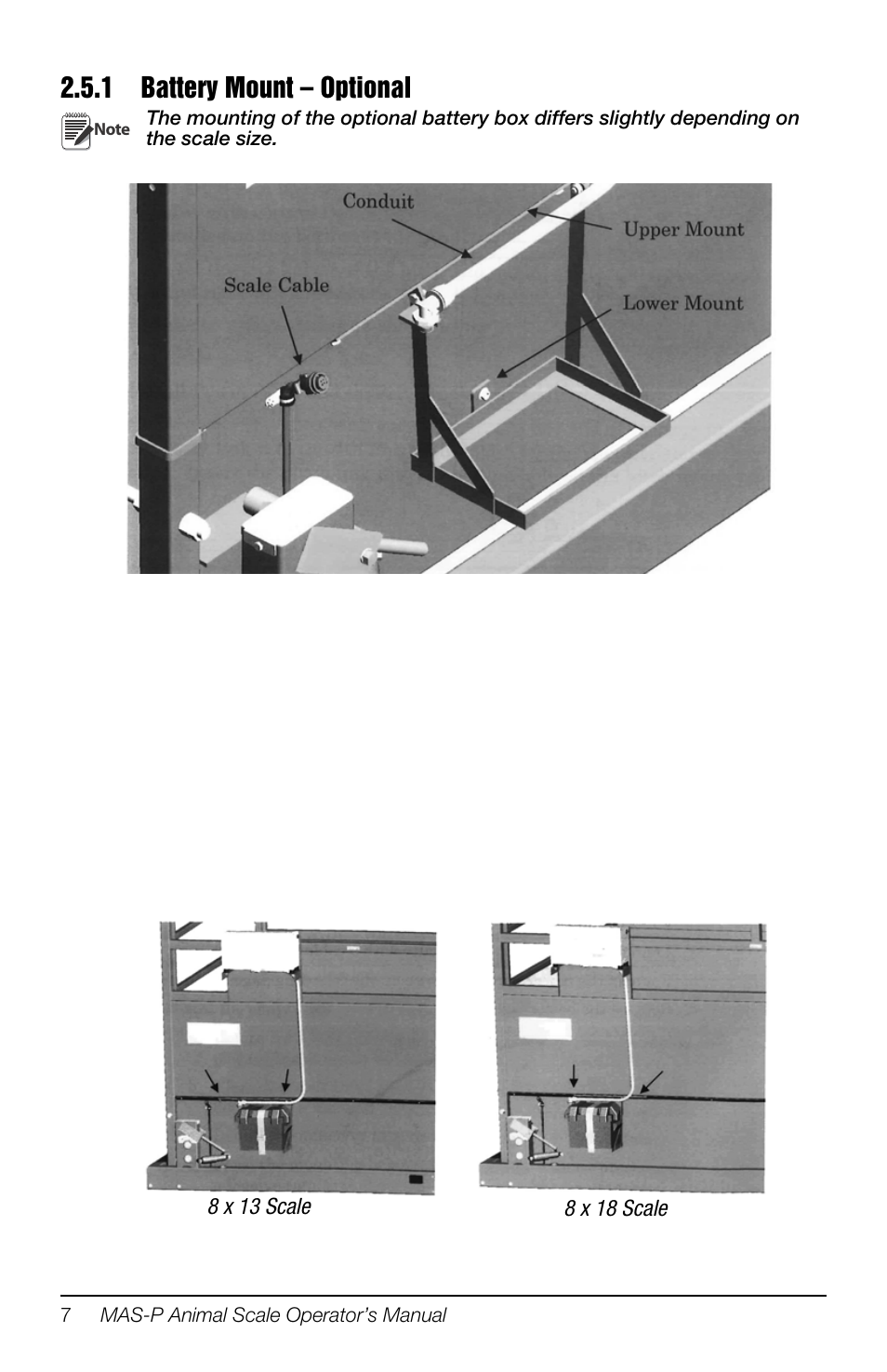 1 battery mount – optional, Battery mount – optional | Rice Lake Portable Group Animal Scale - MAS-P - Operators Manual User Manual | Page 18 / 36