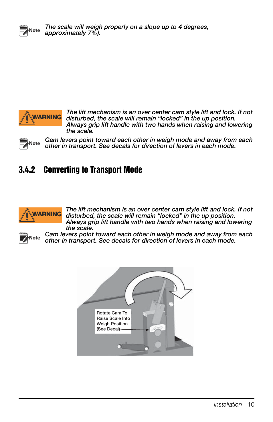 2 converting to transport mode, Converting to transport mode | Rice Lake Portable Group Animal Scale - MAS-P - Operators Manual User Manual | Page 21 / 36