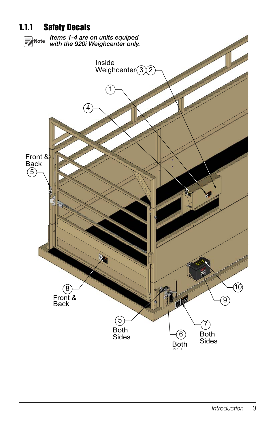 1 safety decals, Safety decals | Rice Lake Portable Group Animal Scale - MAS-P - Operators Manual User Manual | Page 7 / 36