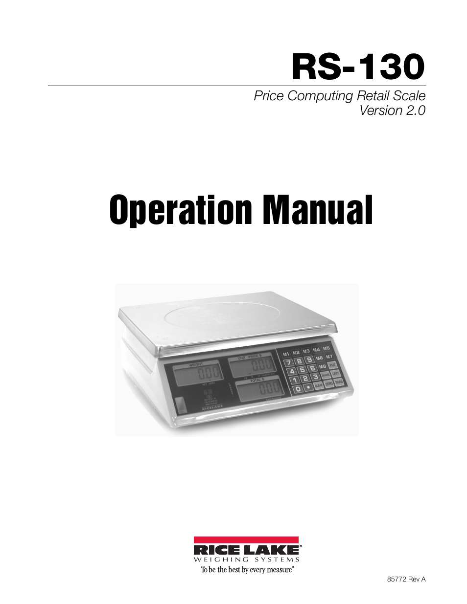 Rice Lake RS-130 - Operation Manual User Manual | 13 pages