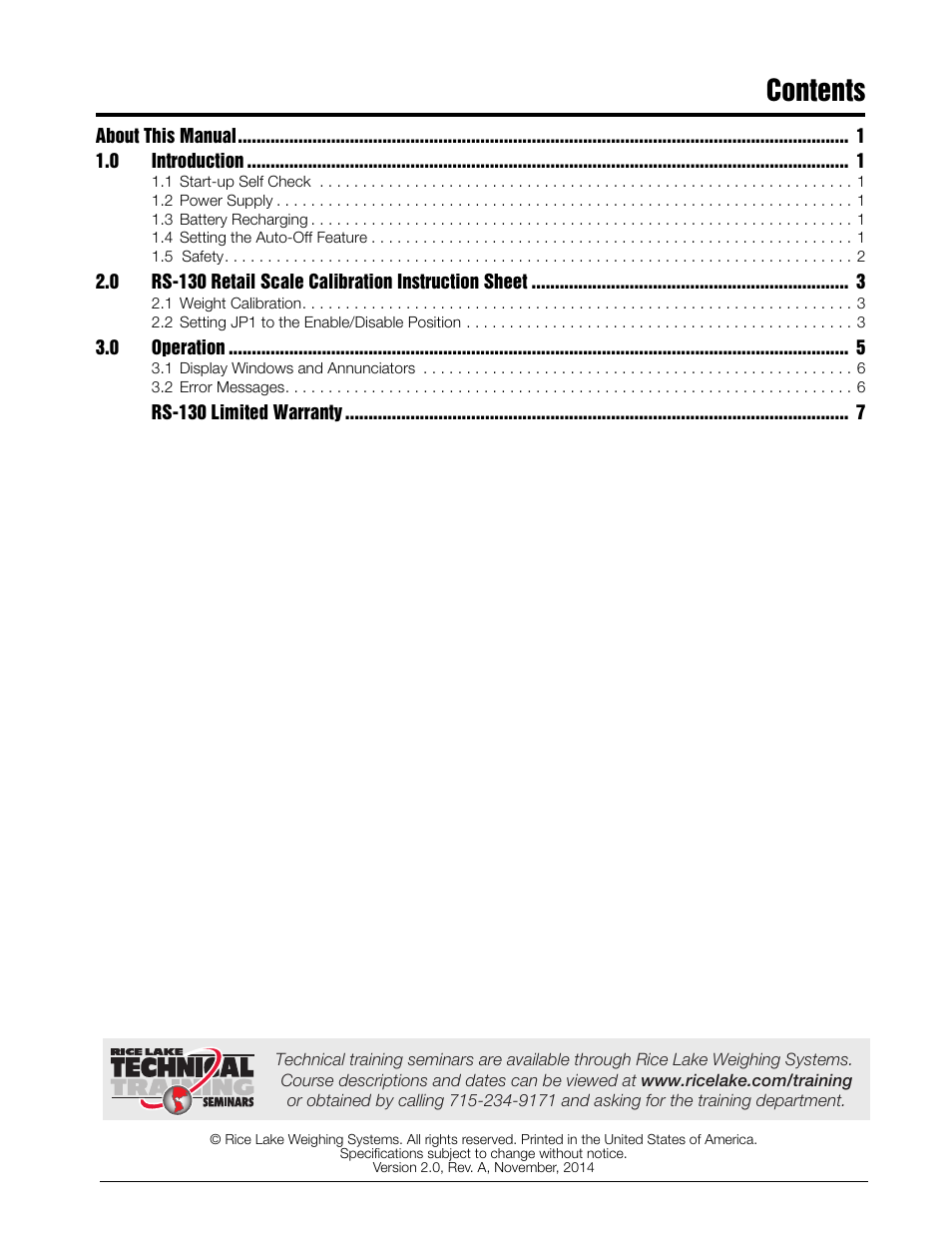 Rice Lake RS-130 - Operation Manual User Manual | Page 3 / 13