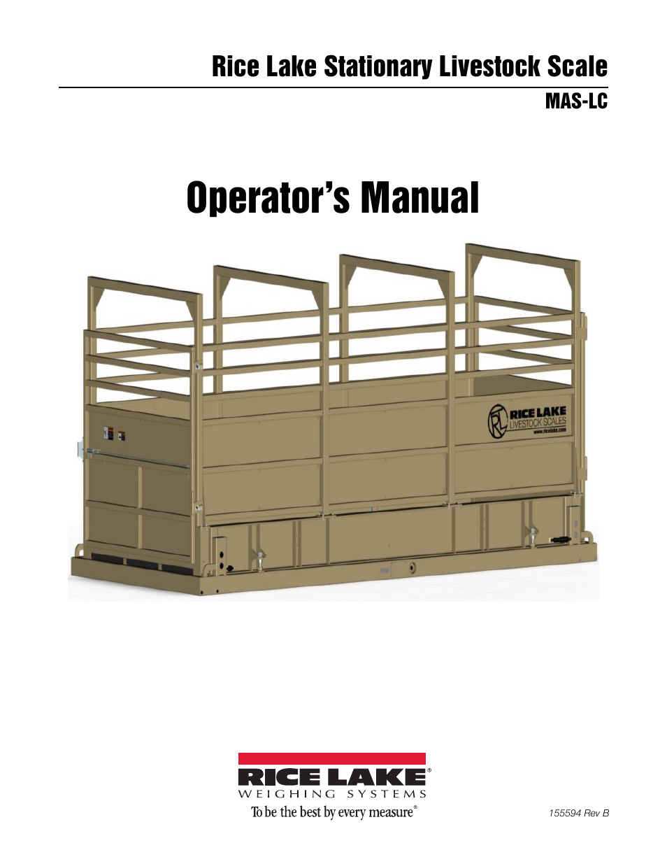 Rice Lake Stationary Livestock Scale - MAS-LC - Operators Manual User Manual | 24 pages