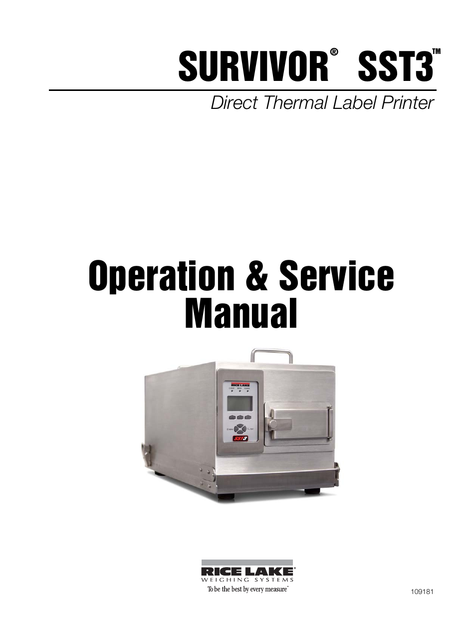 Rice Lake SURVIVOR SST3 Washdown Printer User Manual | 50 pages