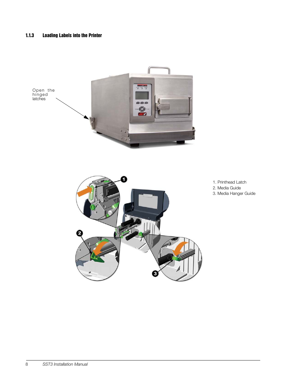 3 loading labels into the printer | Rice Lake SURVIVOR SST3 Washdown Printer User Manual | Page 11 / 50