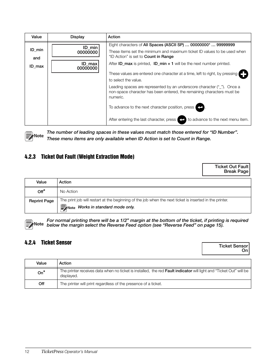 3 ticket out fault (weight extraction mode), 4 ticket sensor, Ticket out fault (weight extraction mode) | Ticket sensor | Rice Lake TicketPress - Installation and Operation Manual User Manual | Page 16 / 48