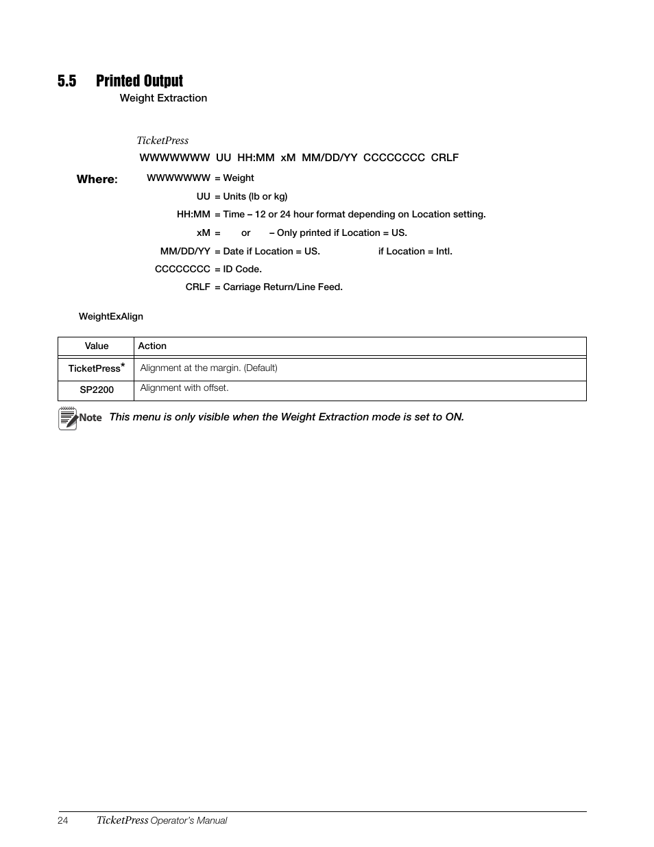 5 printed output | Rice Lake TicketPress - Installation and Operation Manual User Manual | Page 28 / 48