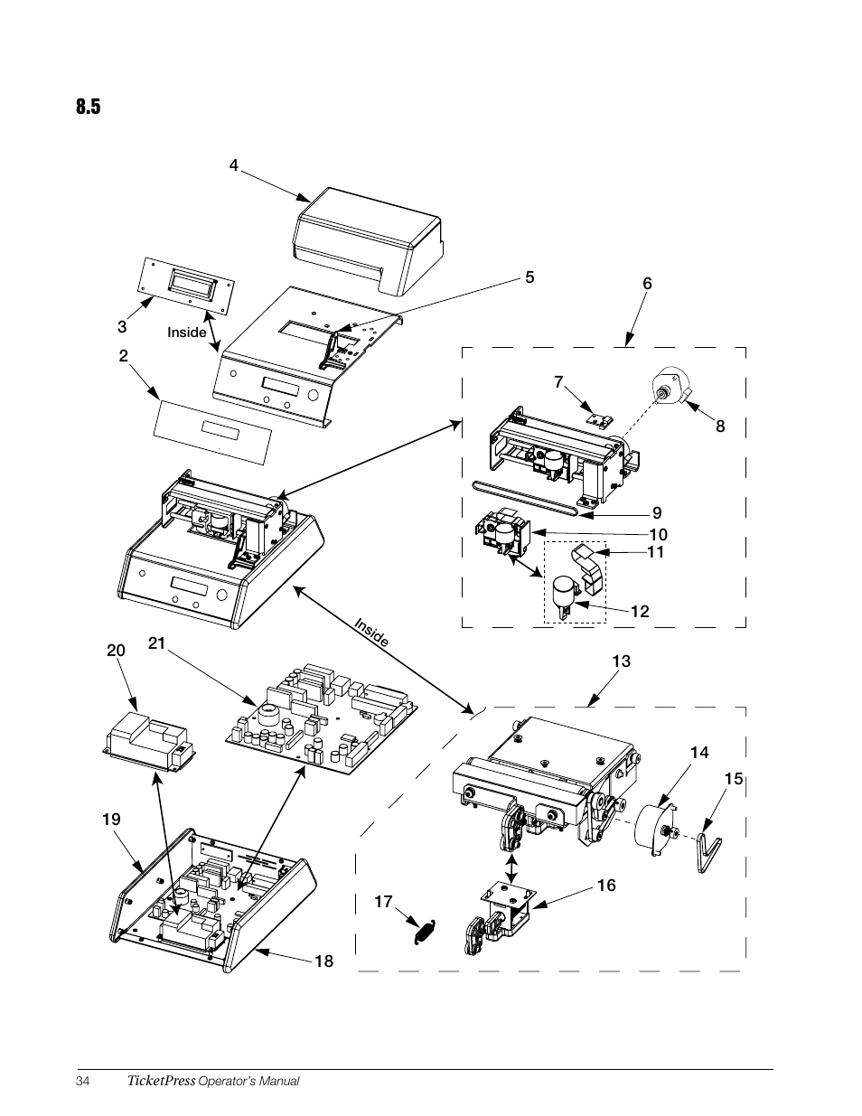 5 selected replacement parts | Rice Lake TicketPress - Installation and Operation Manual User Manual | Page 38 / 48