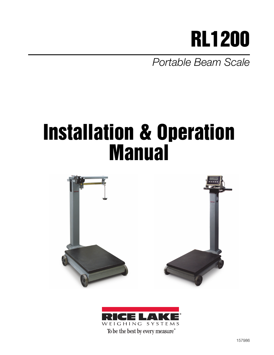 Rice Lake RL1200 Portable Beam Scale User Manual | 32 pages