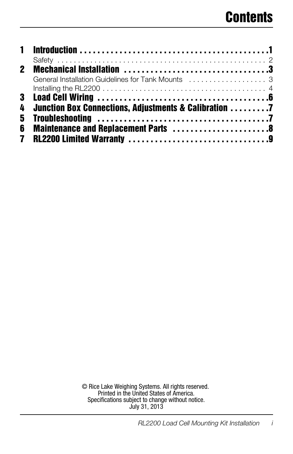 Rice Lake RL2200 Series Stainless Steel User Manual | Page 3 / 16