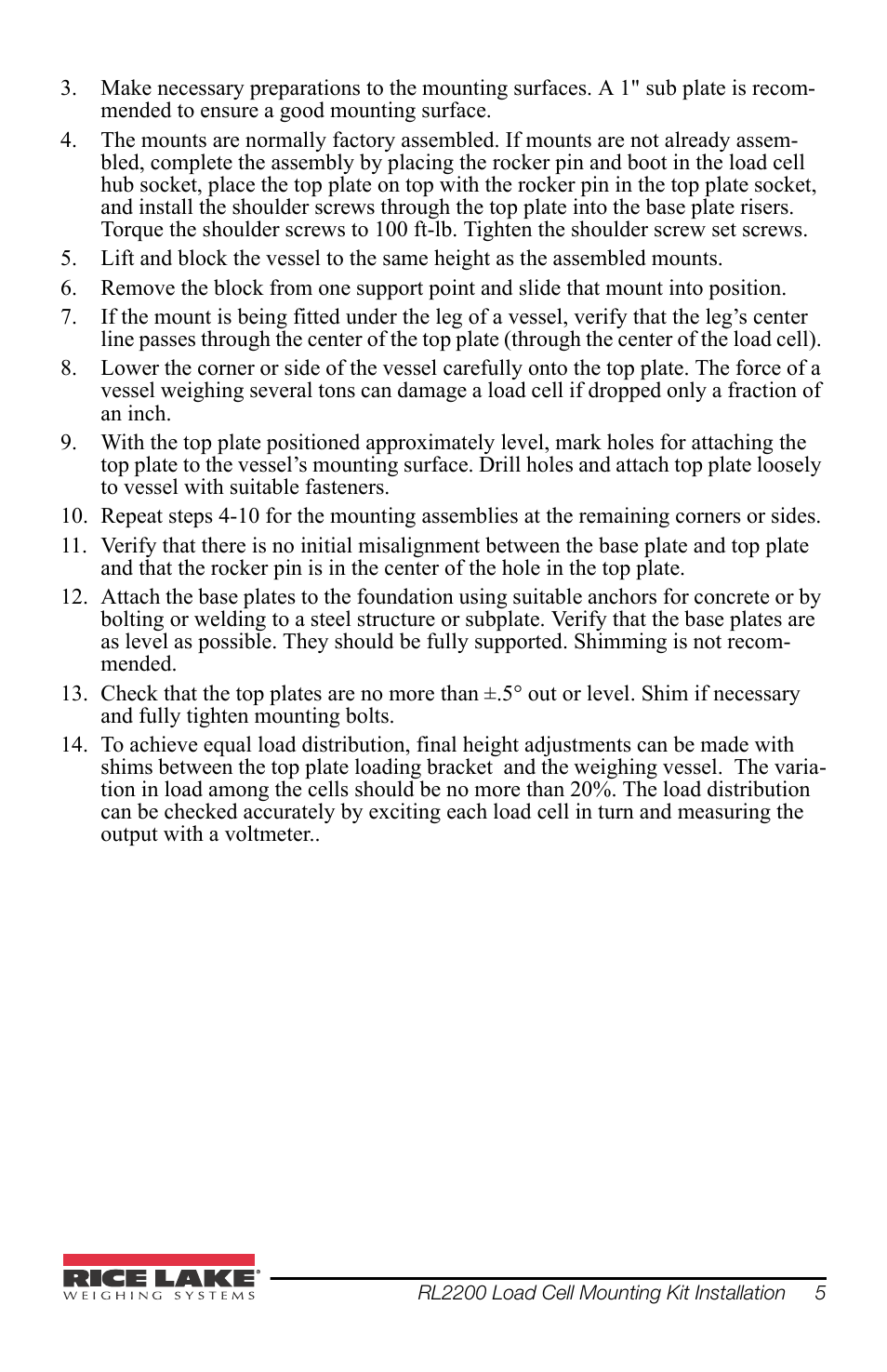 Rice Lake RL2200 Series Stainless Steel User Manual | Page 9 / 16