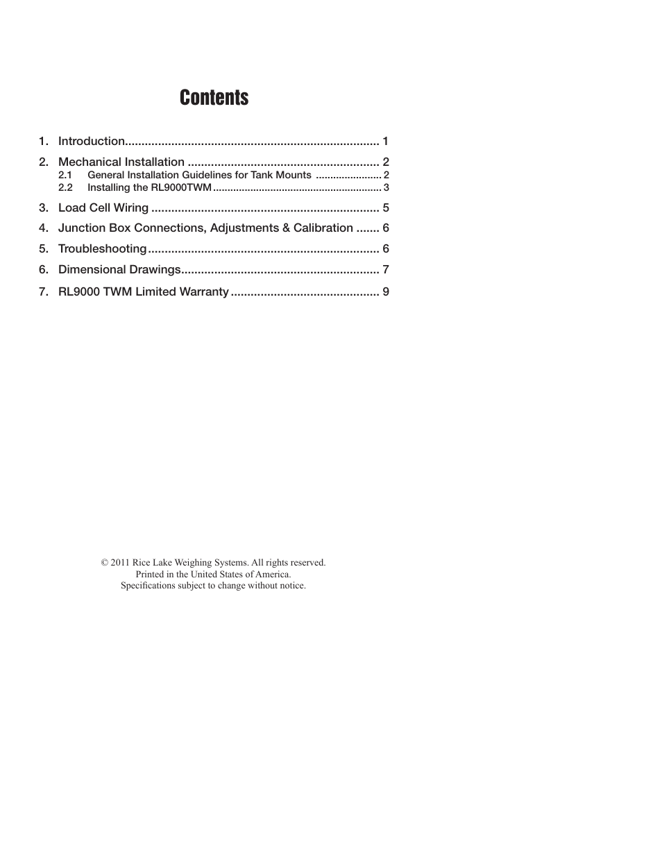 Rice Lake RL9000TWM-HT Series User Manual | Page 2 / 11