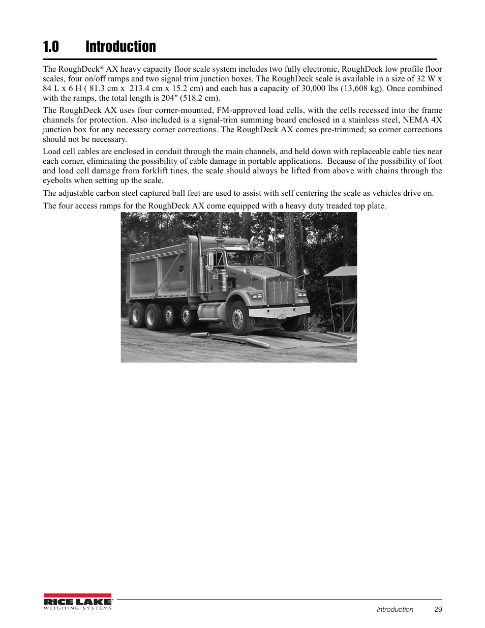 0 introduction, Introduction | Rice Lake RoughDeck AX User Manual | Page 5 / 16