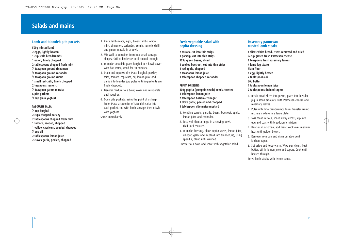 Salads and mains | Breville POWERMAX BBL200 User Manual | Page 11 / 18
