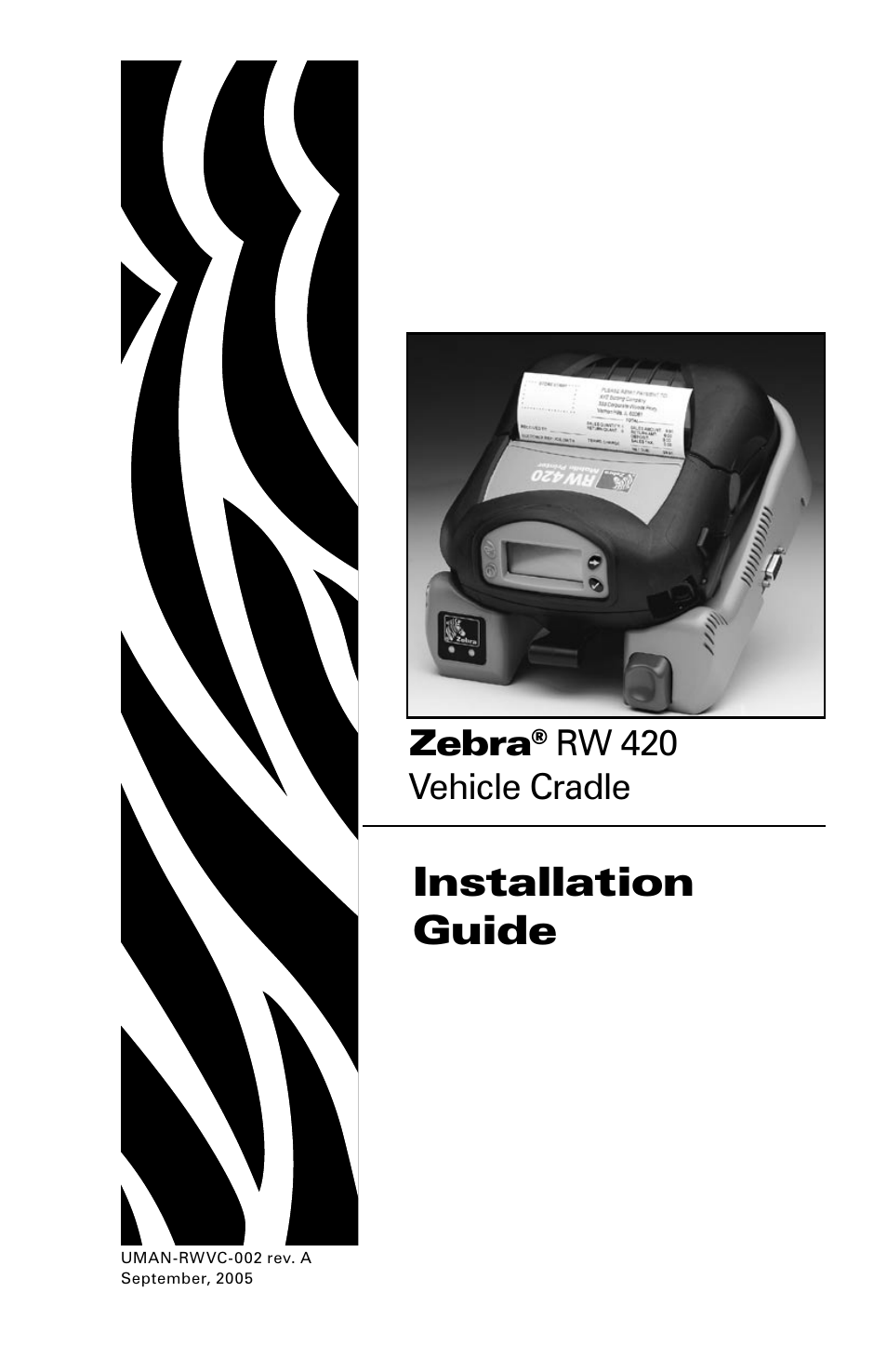 Rice Lake Zebra RW 420 Vehicle Cradle User Manual | 20 pages