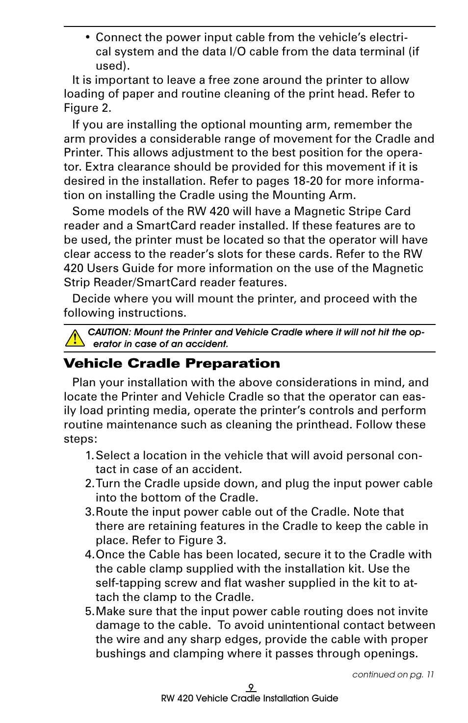 Vehicle cradle preparation | Rice Lake Zebra RW 420 Vehicle Cradle User Manual | Page 9 / 20