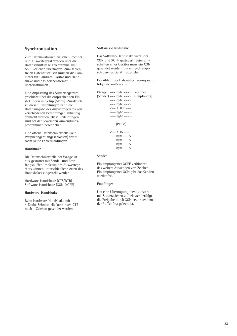 Synchronisation | Rice Lake Sartorius Midrics 1 and 2 Series - Installation Instructions User Manual | Page 33 / 88