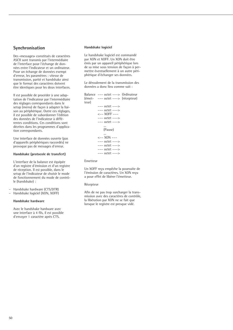 Synchronisation | Rice Lake Sartorius Midrics 1 and 2 Series - Installation Instructions User Manual | Page 50 / 88