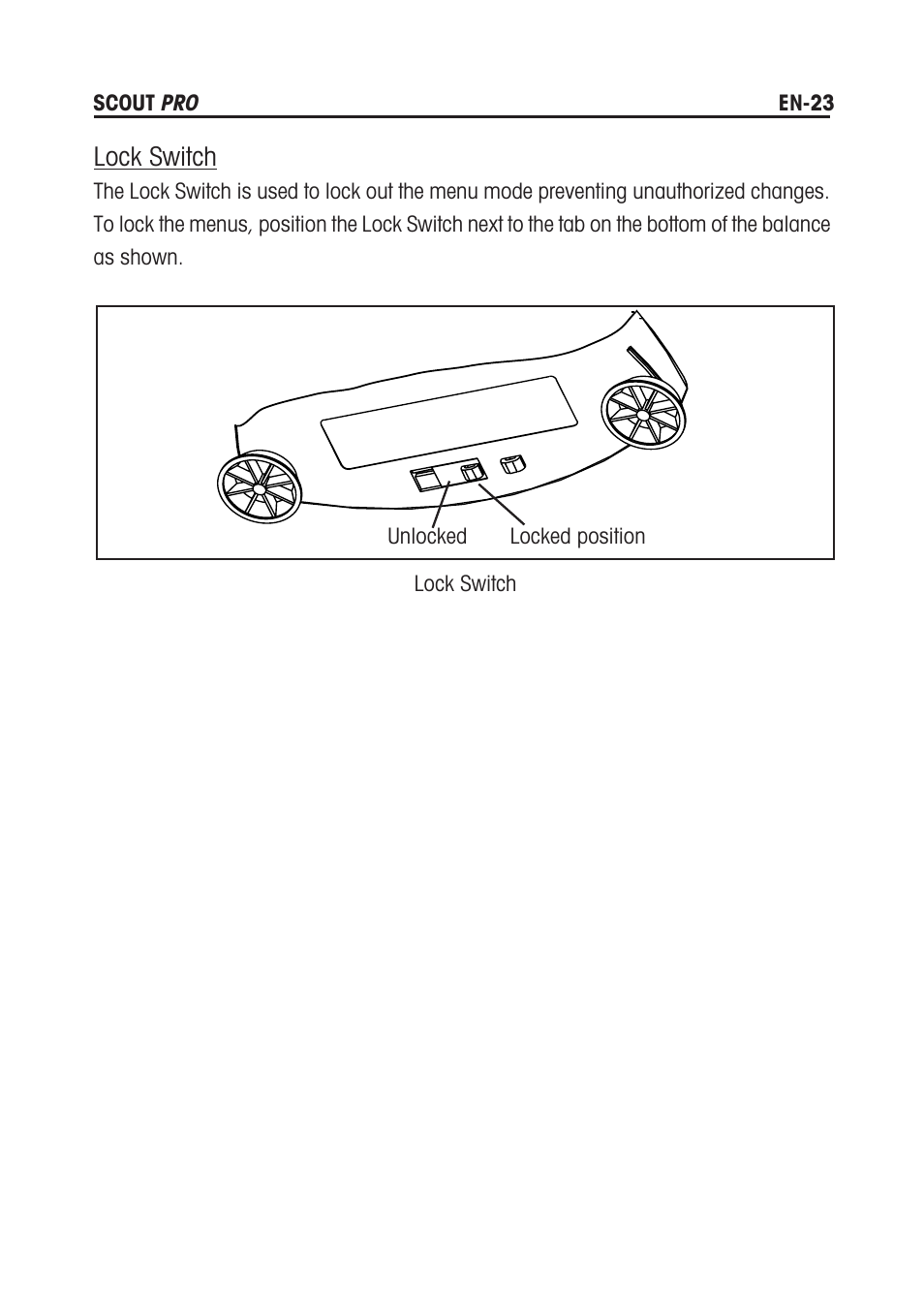 Lock switch | Rice Lake Scout Pro Series Portable, Ohaus - Instruction Manual User Manual | Page 27 / 36