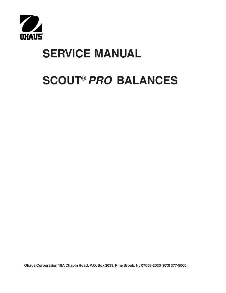 Rice Lake Scout Pro Series Portable, Ohaus - Service Manual User Manual | 40 pages