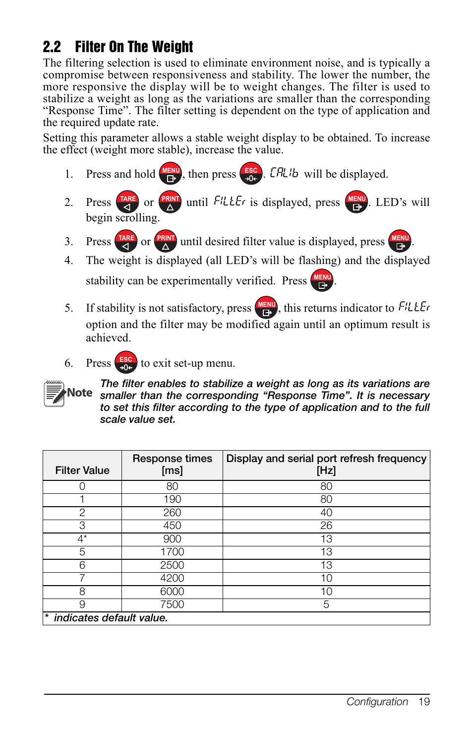 2 filter on the weight | Rice Lake SCT-10 User Manual | Page 23 / 58