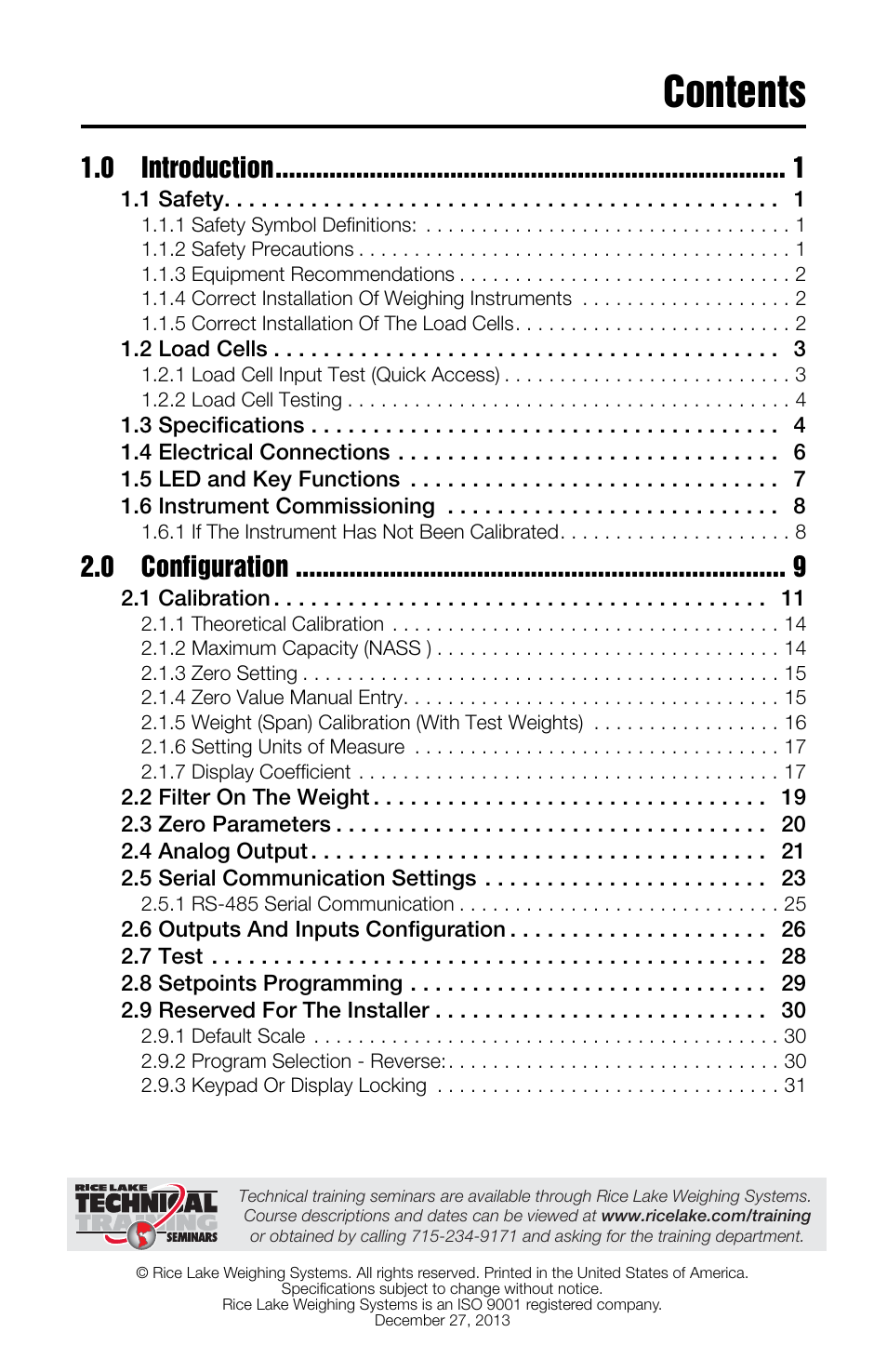 Rice Lake SCT-10 User Manual | Page 3 / 58