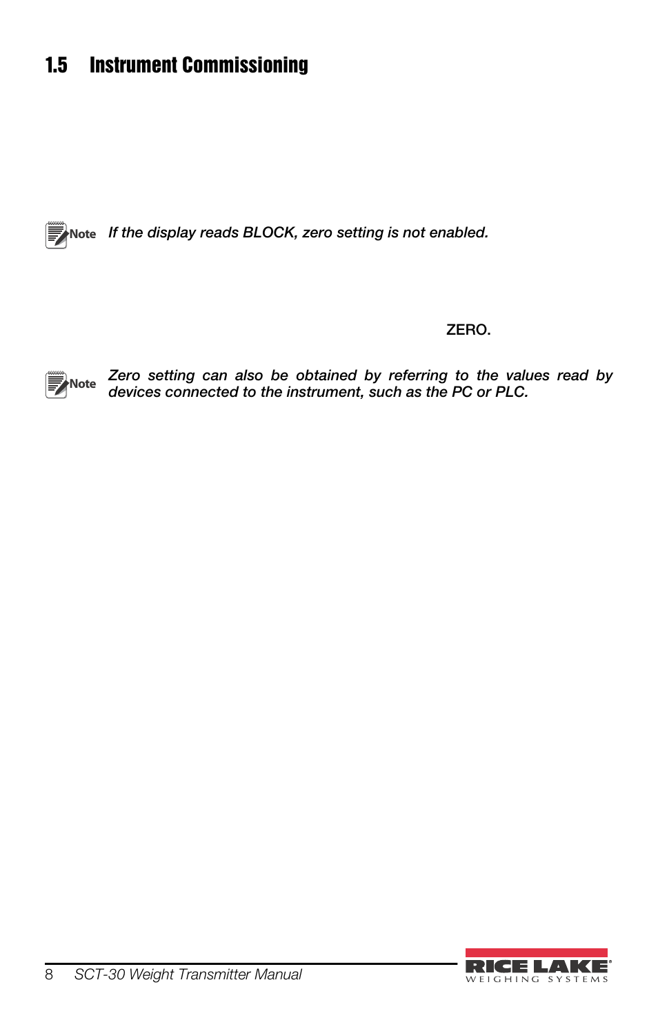 5 instrument commissioning | Rice Lake SCT-30 User Manual | Page 12 / 24