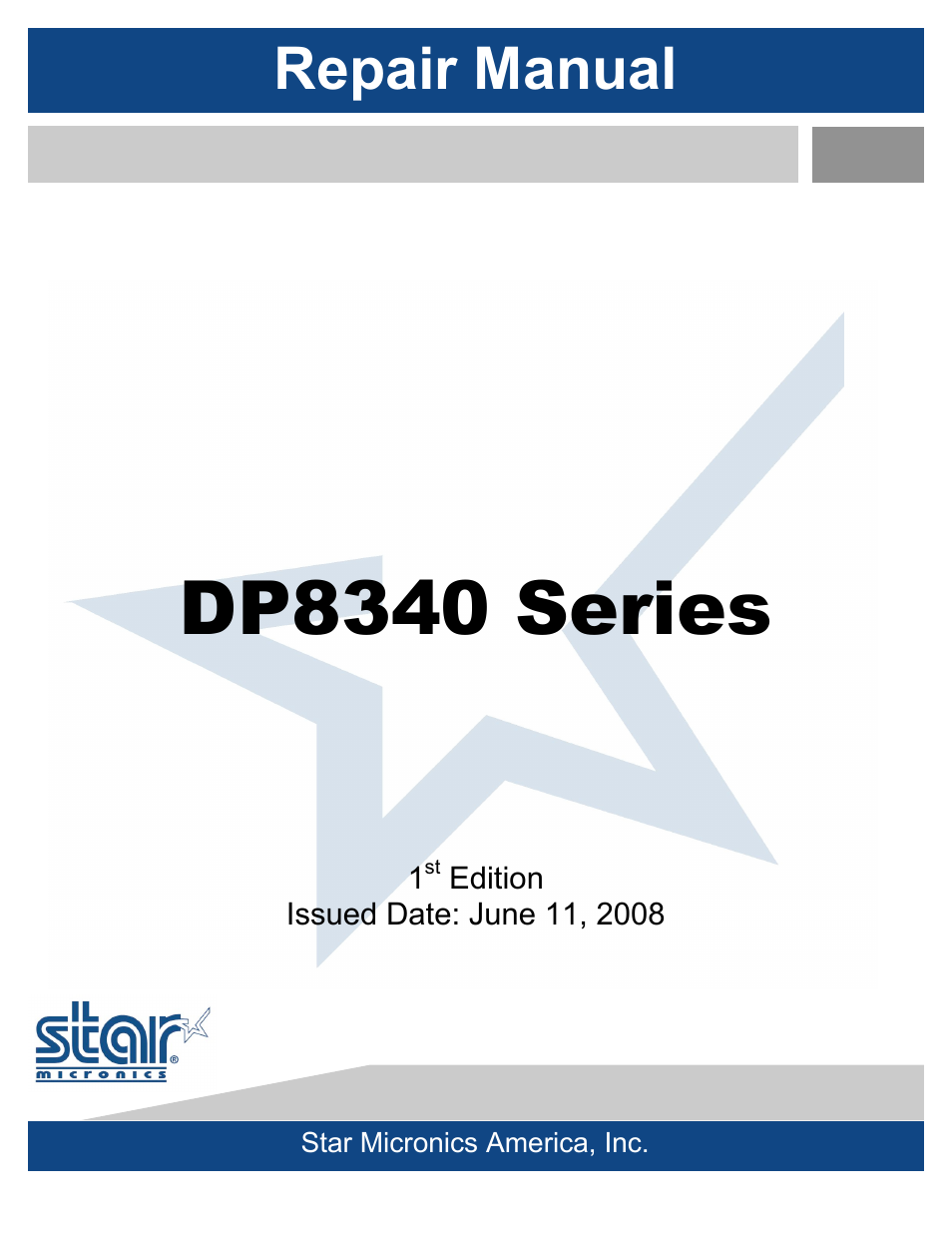 Rice Lake Star DP8340 Dot Matrix - Service Manual User Manual | 21 pages