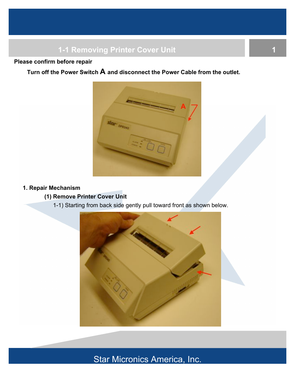 Star micronics america, inc | Rice Lake Star DP8340 Dot Matrix - Service Manual User Manual | Page 5 / 21