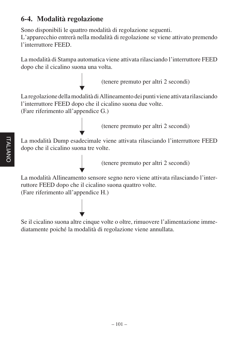 4. modalità regolazione | Rice Lake Star SP700 User Manual | Page 104 / 124