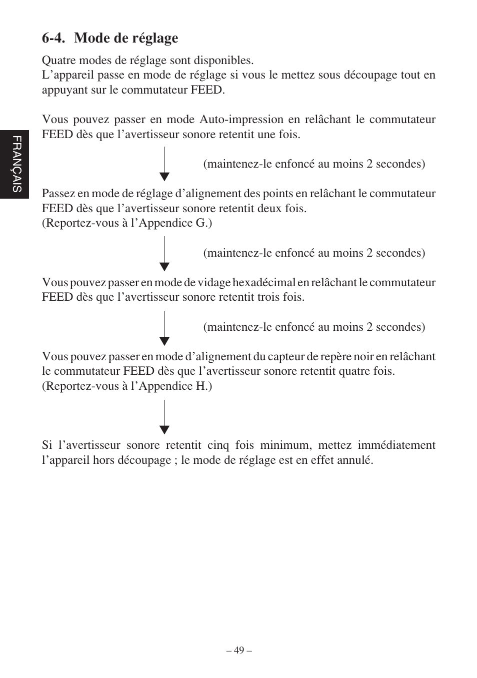 4. mode de réglage | Rice Lake Star SP700 User Manual | Page 52 / 124