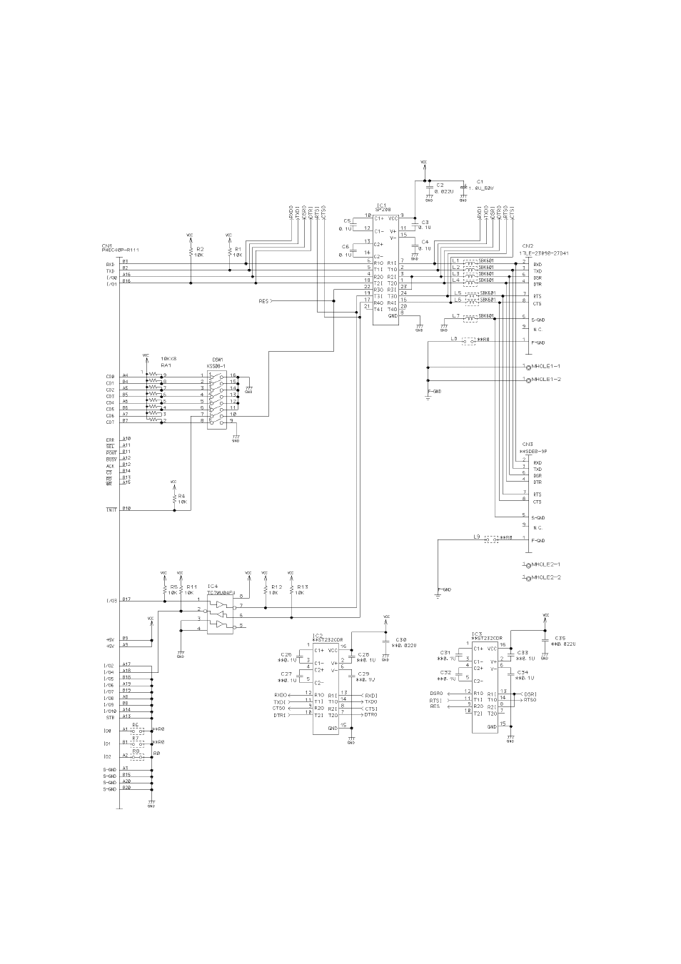 7. serial interface board (9 pin), 7-1. circuit diagram | Rice Lake Star TSP-600 - Technical Manual User Manual | Page 34 / 40