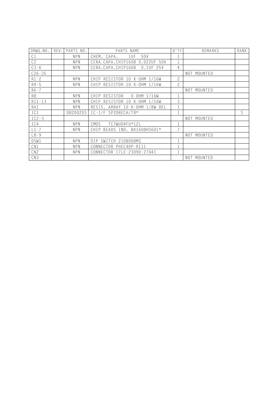 7-2. parts list | Rice Lake Star TSP-600 - Technical Manual User Manual | Page 35 / 40