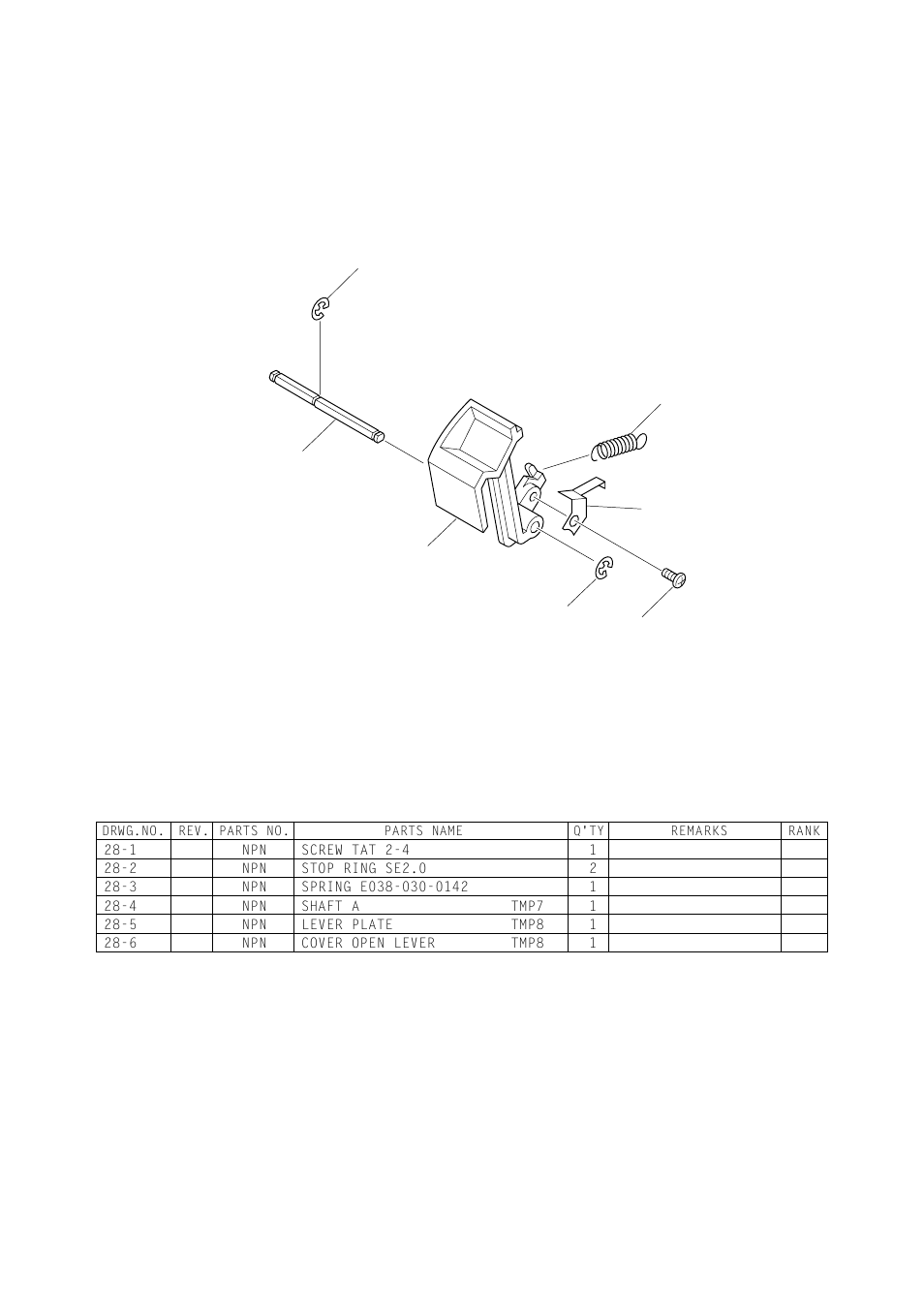 3. sub-assembly, 3-1. cover open lever unit | Rice Lake Star TSP-700 - Technical Manual User Manual | Page 23 / 43