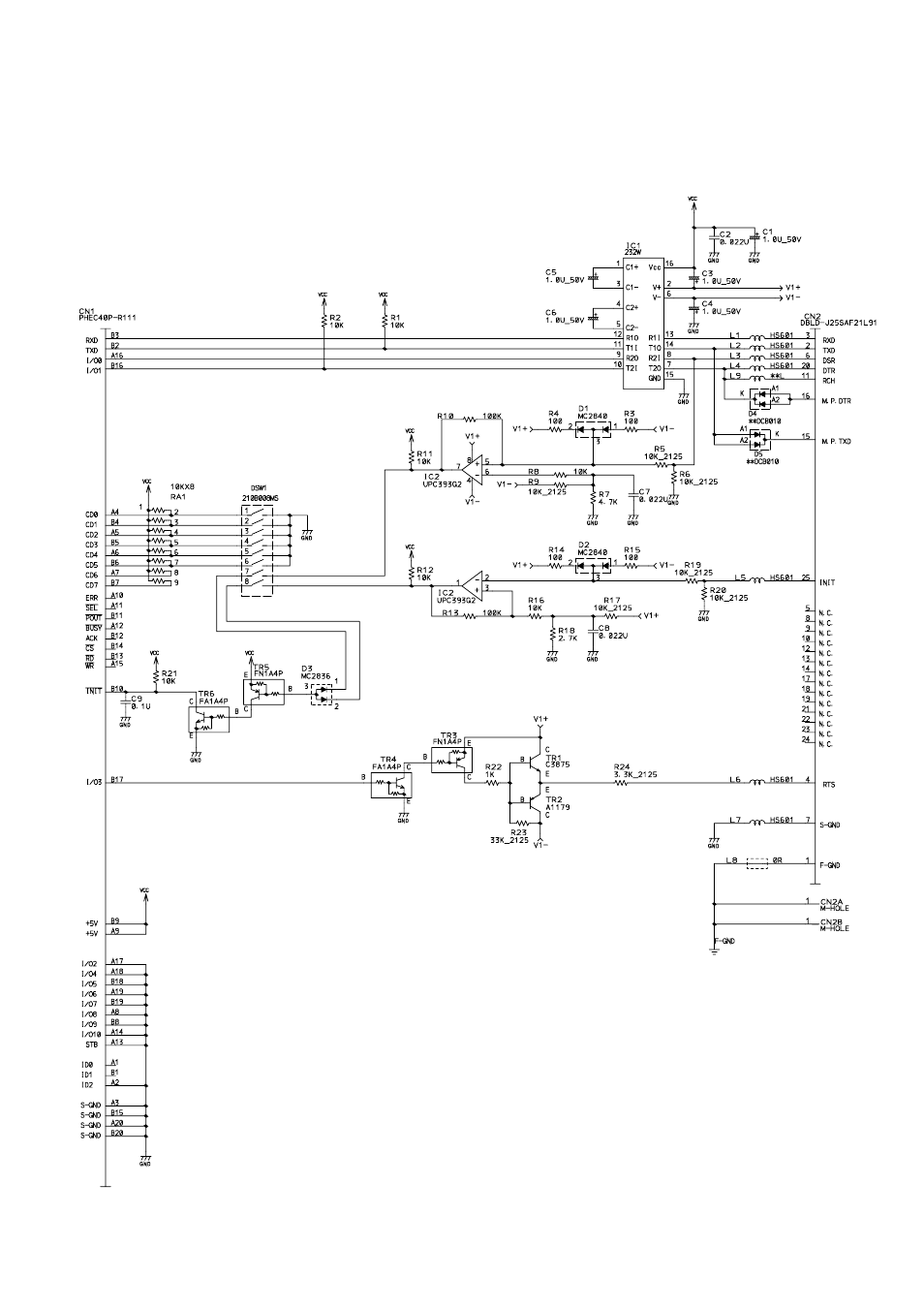 7. serial interface board (25 pin), 7-1. circuit diagram | Rice Lake Star TSP-700 - Technical Manual User Manual | Page 35 / 43