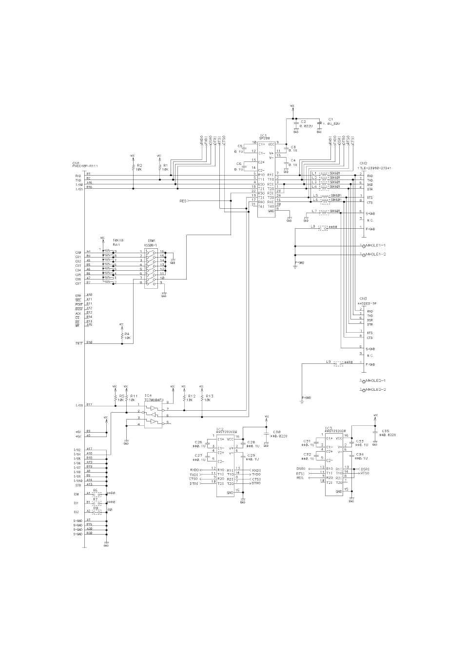 8. serial interface board (9 pin), 8-1. circuit diagram | Rice Lake Star TSP-700 - Technical Manual User Manual | Page 37 / 43