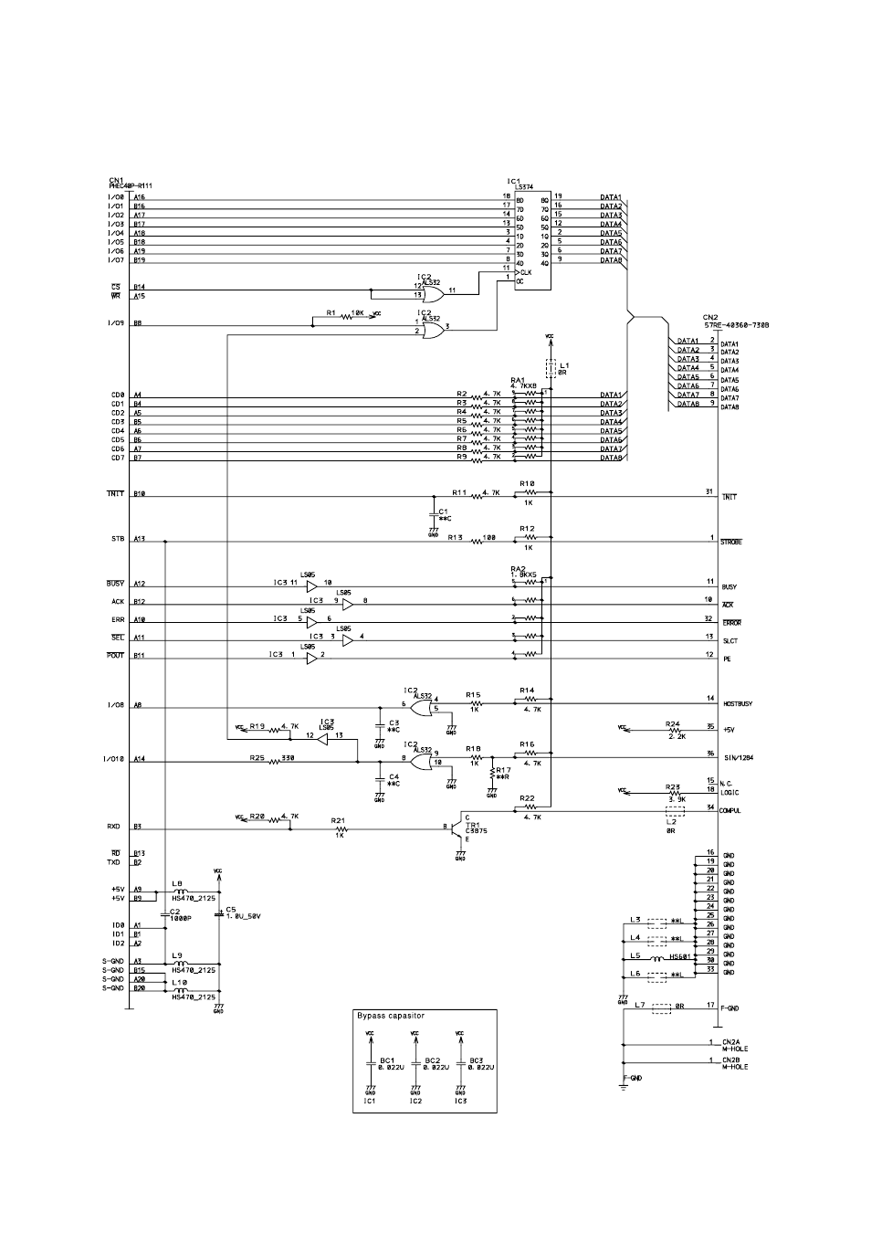 10. parallel interface board, 10-1. circuit diagram | Rice Lake Star TSP-700 - Technical Manual User Manual | Page 41 / 43