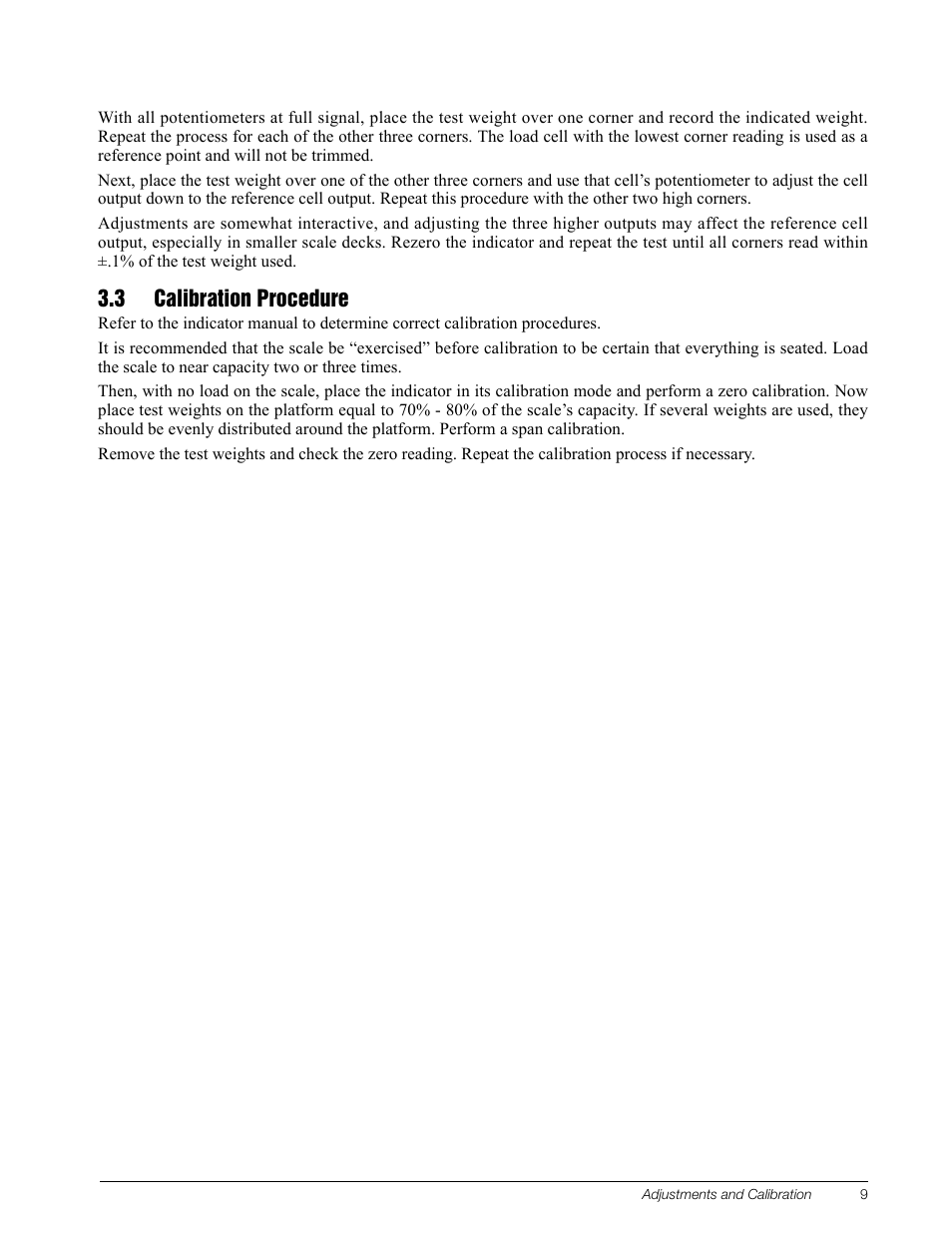 3 calibration procedure | Rice Lake Summit 3000 Low-Profile Package User Manual | Page 13 / 20