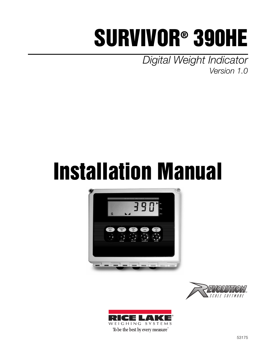 Rice Lake Survivor 390HE Hostile Environment Digital Indicator User Manual | 44 pages