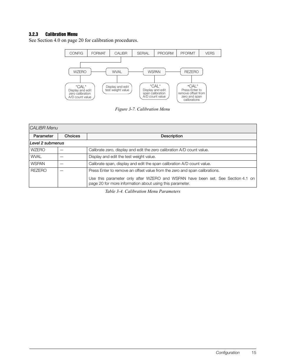 3 calibration menu | Rice Lake Survivor 390HE Hostile Environment Digital Indicator User Manual | Page 19 / 44