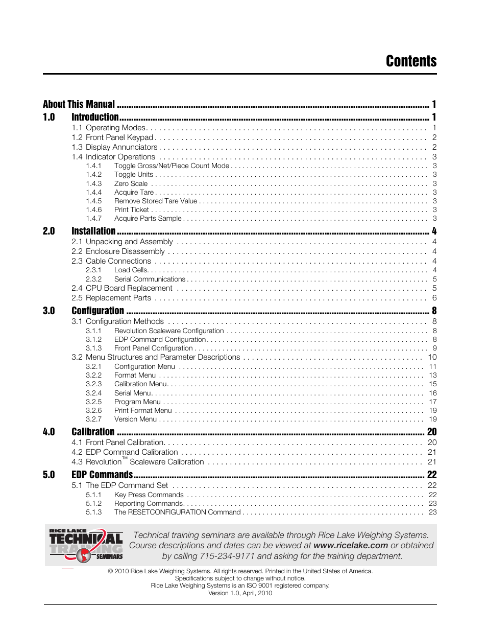 Rice Lake Survivor 390HE Hostile Environment Digital Indicator User Manual | Page 3 / 44