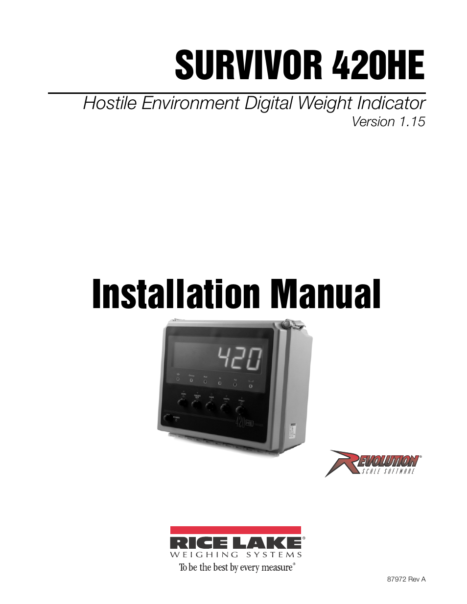 Rice Lake SURVIVOR 420HE Hostile Environment - Installation Manual User Manual | 56 pages