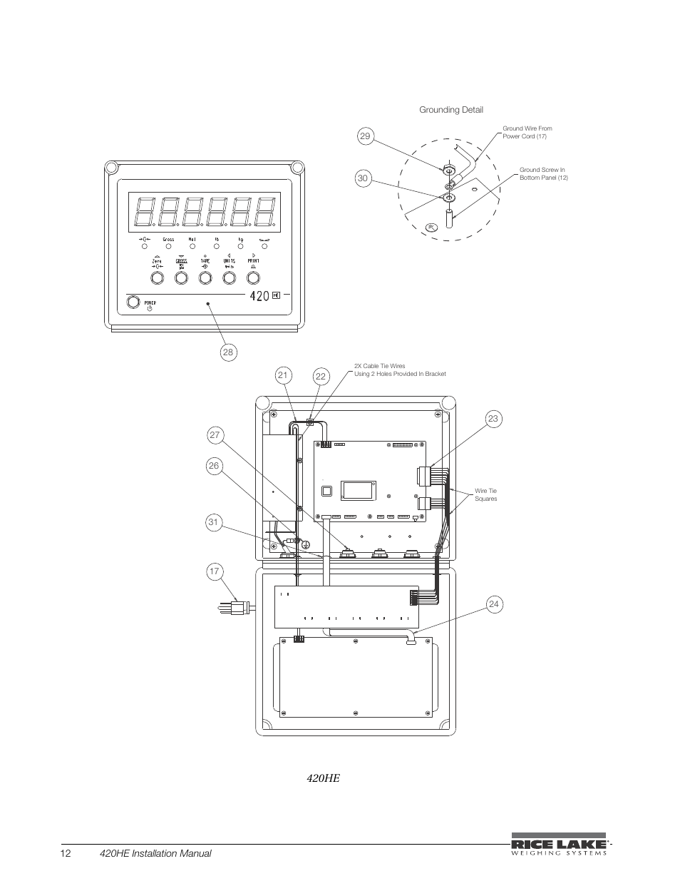See figure 2-6 12 | Rice Lake SURVIVOR 420HE Hostile Environment - Installation Manual User Manual | Page 16 / 56