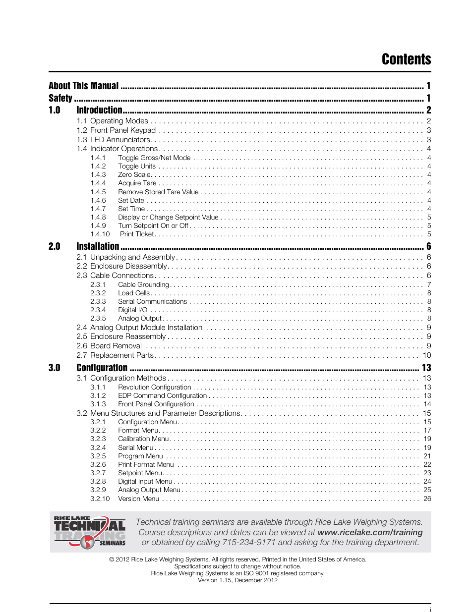 Rice Lake SURVIVOR 420HE Hostile Environment - Installation Manual User Manual | Page 3 / 56