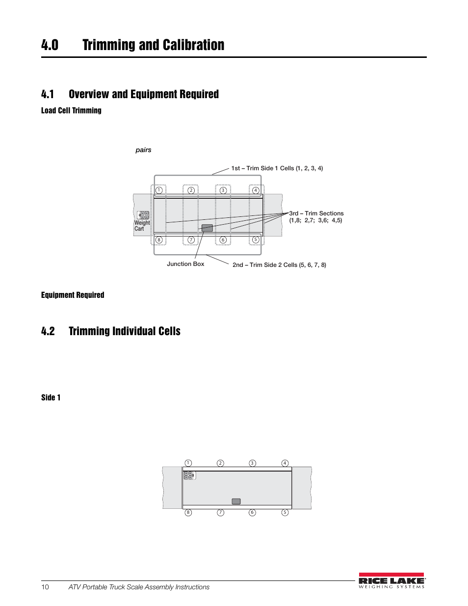 0 trimming and calibration, 1 overview and equipment required, 2 trimming individual cells | Trimming and calibration | Rice Lake SURVIVOR ATV User Manual | Page 16 / 24