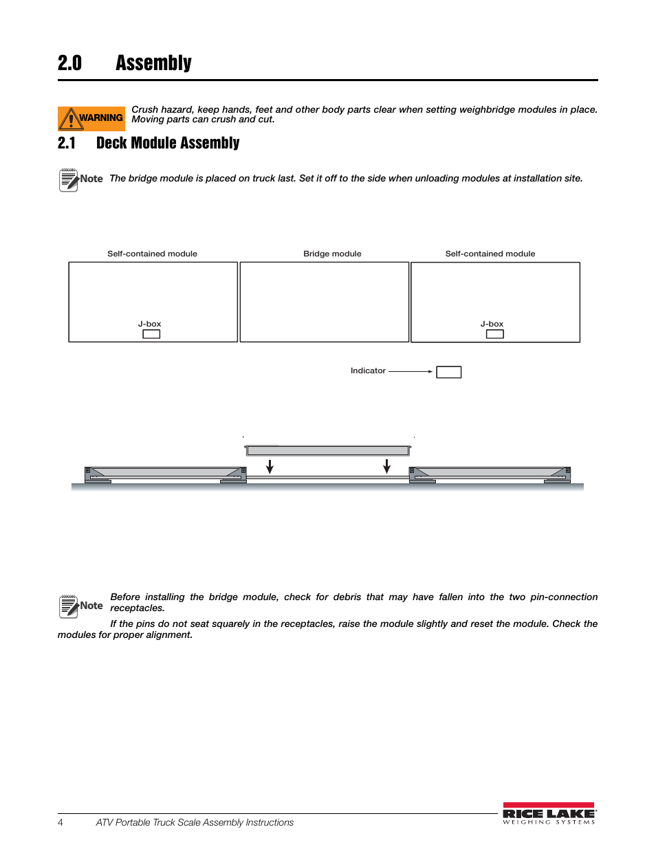 0 assembly, 1 deck module assembly, Assembly | Rice Lake SURVIVOR ATV User Manual | Page 8 / 24