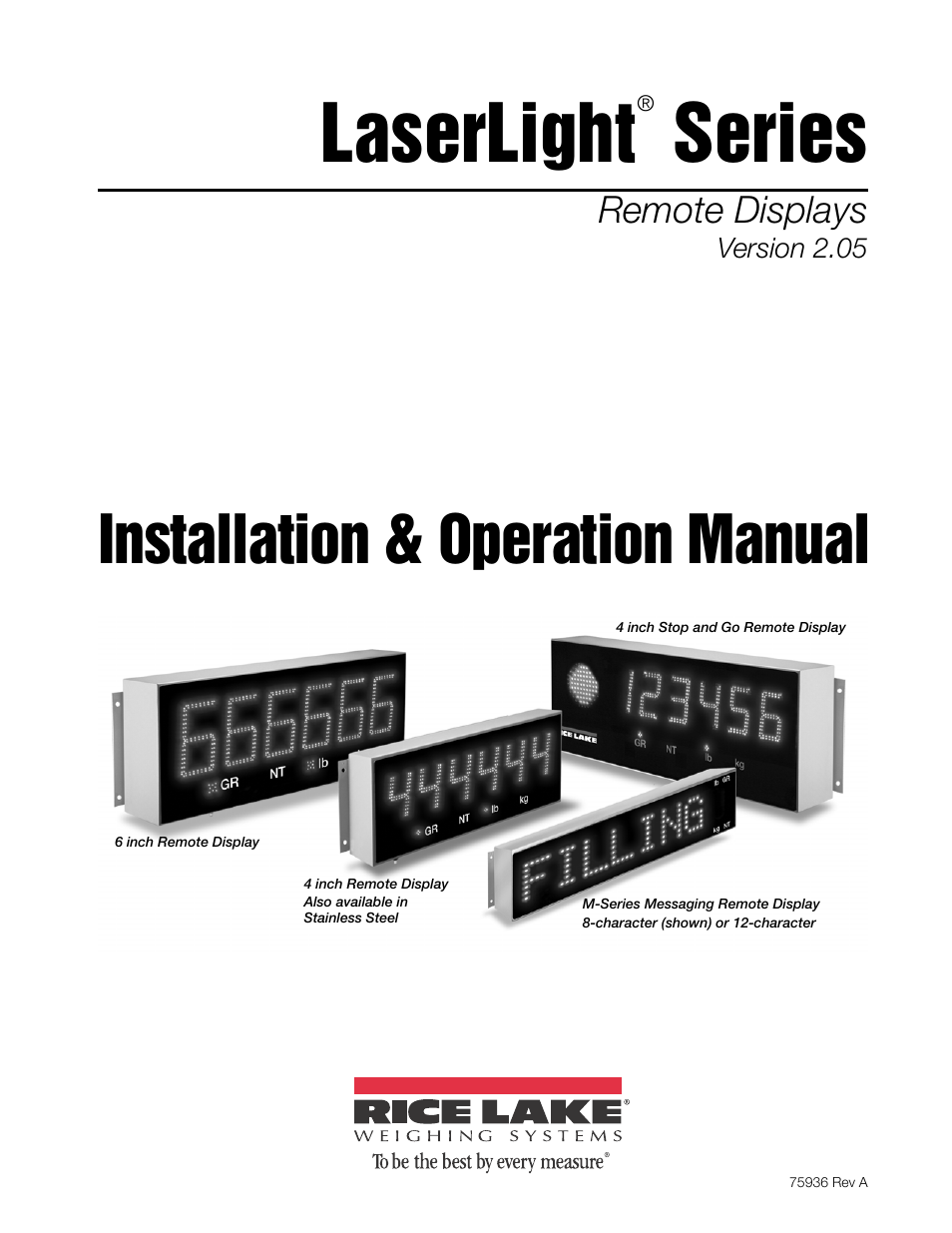 Rice Lake SURVIVOR LaserLight Series Stop/Go Remote Displays - Installation & Operation Manual User Manual | 48 pages