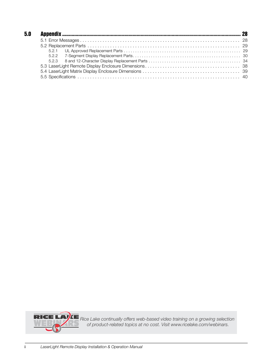 Rice Lake SURVIVOR LaserLight Series Stop/Go Remote Displays - Installation & Operation Manual User Manual | Page 4 / 48